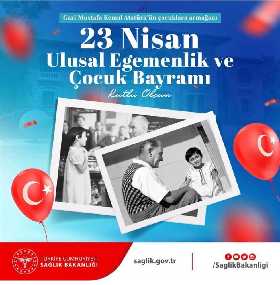 Gazi Mustafa Kemal Atatürk'ün çocuklara armağan ettiği “23 Nisan Ulusal Egemenlik ve Çocuk Bayramı” Kutlu olsun.